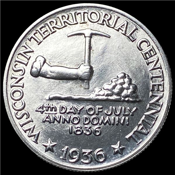 1936 Silver Wisconsin Half Dollar CHOICE BU