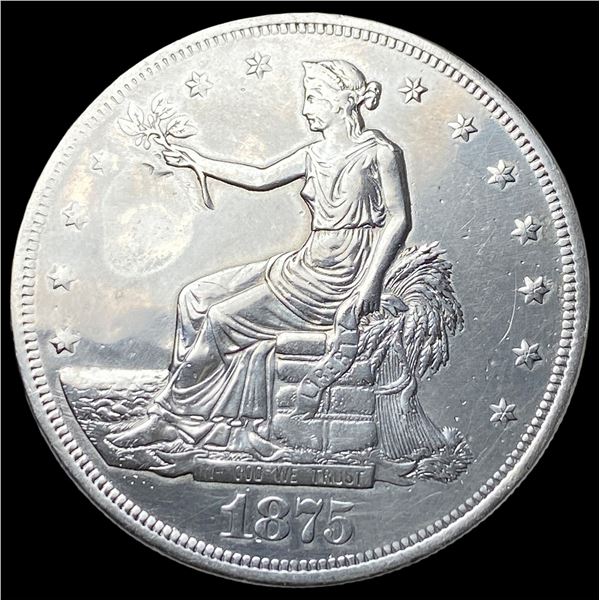 1875-CC Silver Trade Dollar NEARLY  UNCIRCULATED