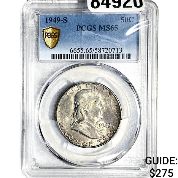 1949-S Franklin Half Dollar PCGS MS65