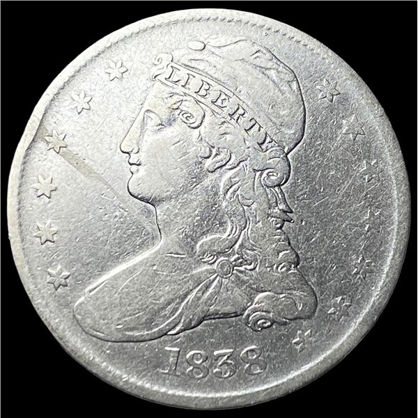 1838 Capped Bust Half Dollar LIGHTLY  CIRCULATED