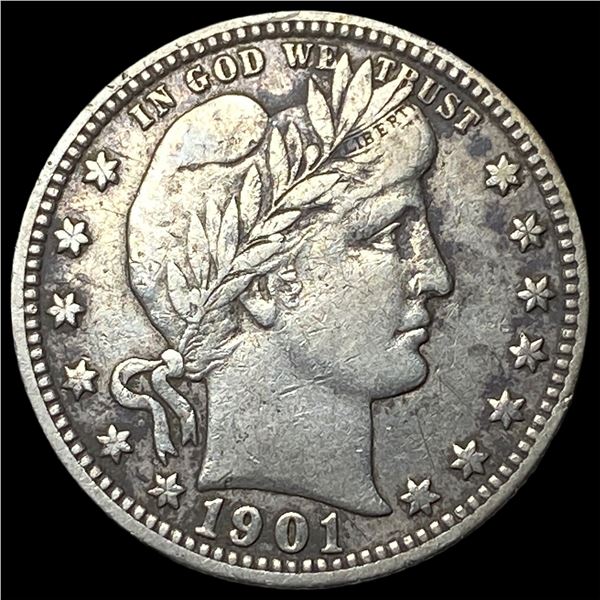 1901 Silver Barber Quarter NEARLY  UNCIRCULATED