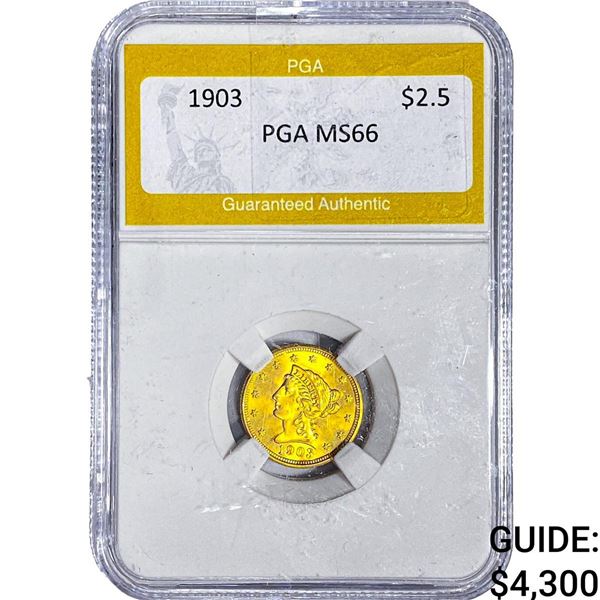 1903 $2.50 Gold Quarter Eagle PGA MS66