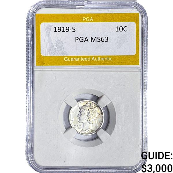 1919-S Mercury Silver Dime PGA MS63