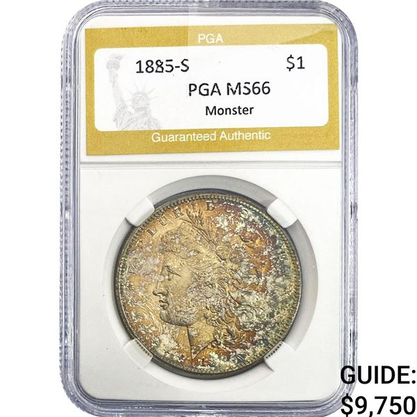 1885-S Morgan Silver Dollar PGA MS66 Monster