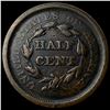 Image 2 : 1850 Braided Hair Half Cent CLOSELY   UNCIRCULATED