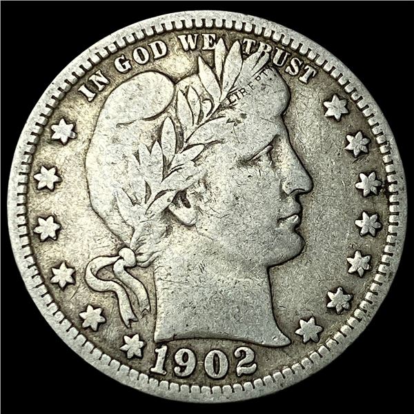 1902-S Silver Barber Quarter NICELY   CIRCULATED