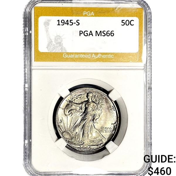 1945 Walking Liberty Half Dollar PGA MS66