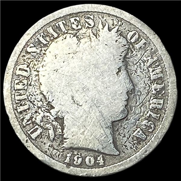 1904-S Silver Barber Dime NICELY CIRCULATED
