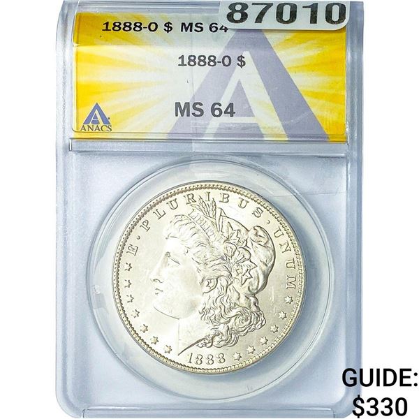 1888-O Morgan Silver Dollar ANACS MS64
