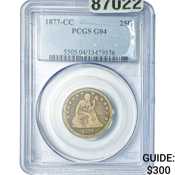 1877-CC Seated Liberty Quarter PCGS G04