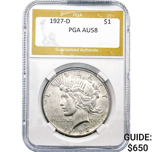 1927-D Silver Peace Dollar PGA AU58