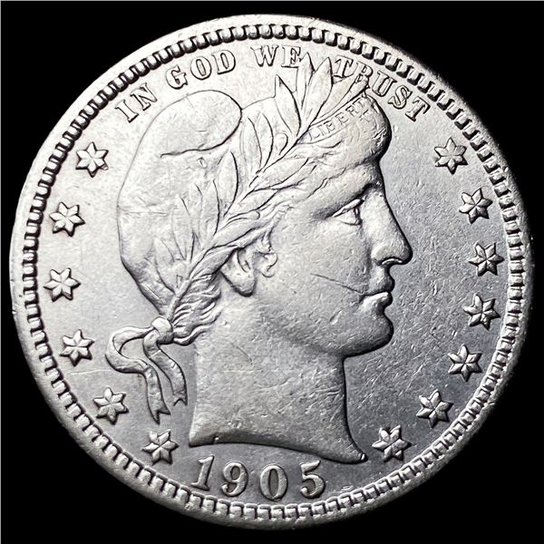 1905-S Silver Barber Quarter CLOSELY  UNCIRCULATED