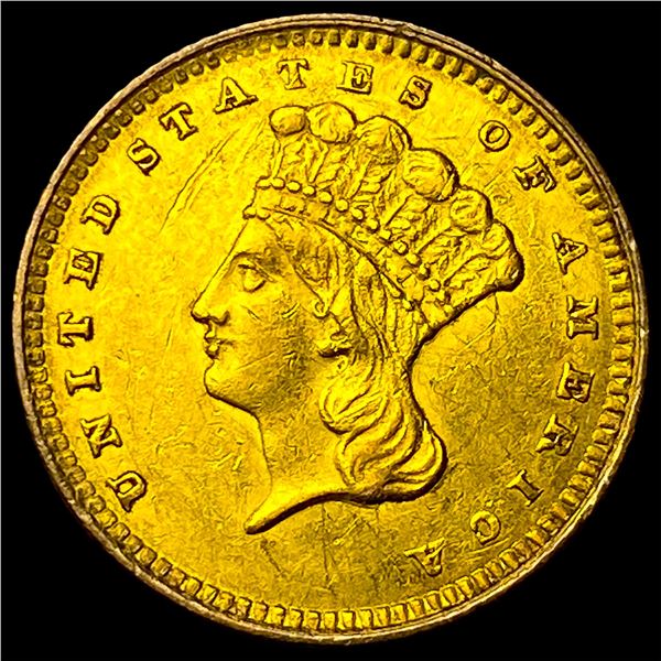1861 Gold $1 Indian Princess Type 3 CLOSELY UNCIRCULATED