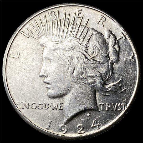 1924-S Silver Peace Dollar CHOICE AU