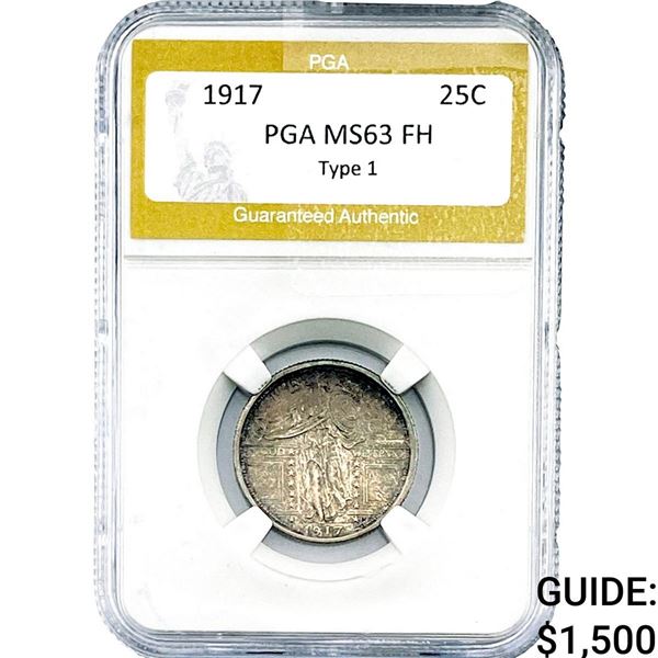 1917 Standing Liberty Quarter PGA MS63 FH  Type 1