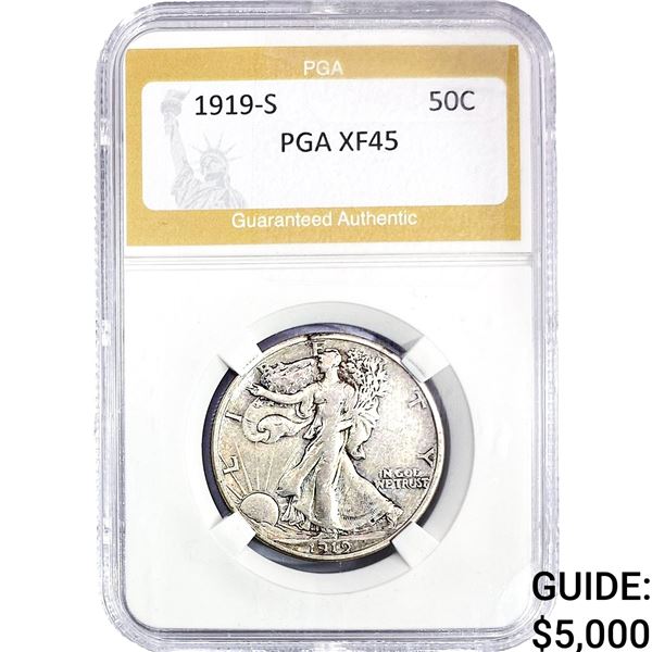 1919-S Walking Liberty Half Dollar PGA XF45