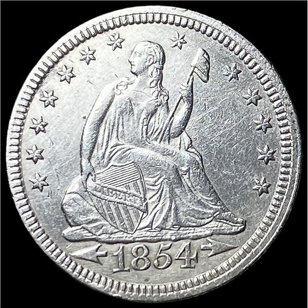 1854 Arrows Seated Liberty Quarter  UNCIRCULATED