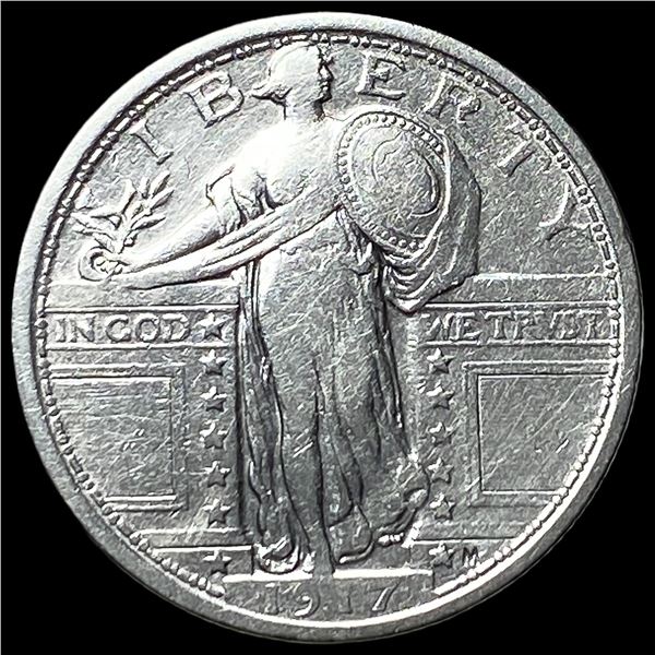 1917 Type 1 Standing Liberty Quarter NEARLY  UNCIRCULATED