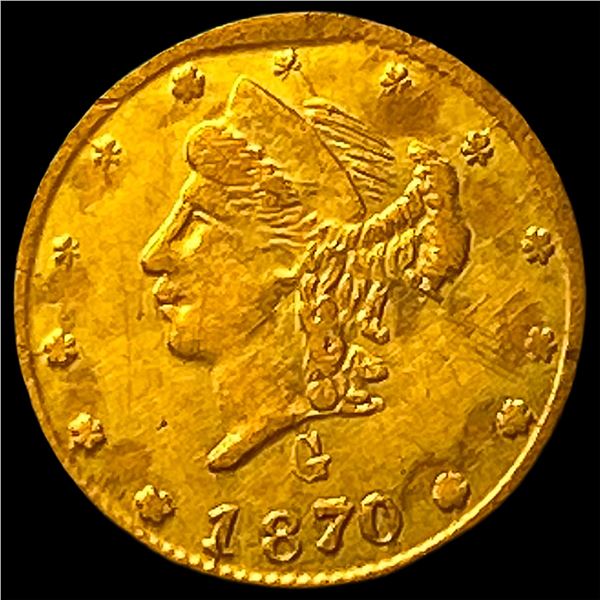 1870 California Fractional Gold 1/4 Dollar HIGH GRADE