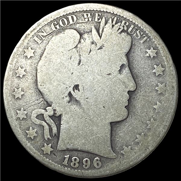 1896-S Silver Barber Half Dollar NICELY CIRCULATED