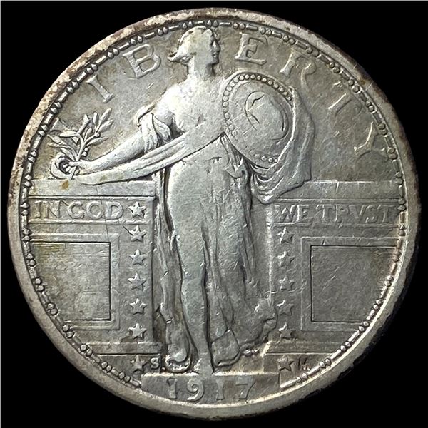 1917-S Type 1 Silver Standing Liberty Quarter LIGHTLY CIRCULATED