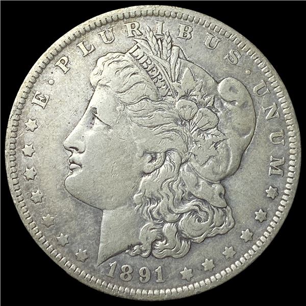 1891-O Silver Morgan Dollar ABOUT  UNCIRCULATED