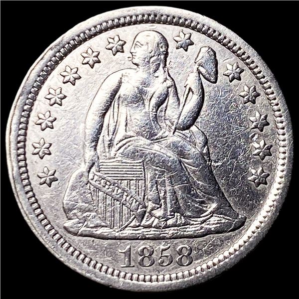 1858 Silver Seated Liberty Dime CLOSELY UNCIRCULATED