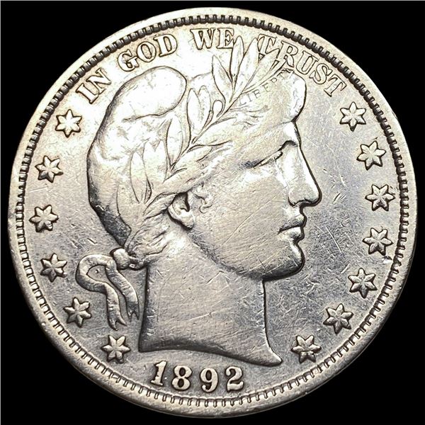 1892 Silver Barber Half Dollar CLOSELY UNCIRCULATED