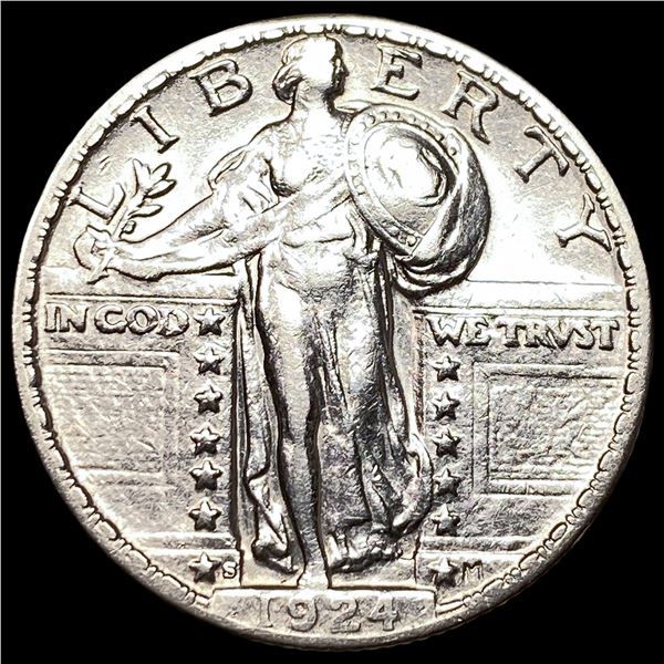 1924-S Silver Standing Liberty Quarter  CLOSELY UNCIRCULATED