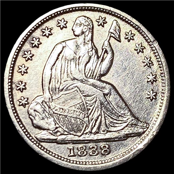 1838 Seated Liberty Half Dime CLOSELY  UNCIRCULATED