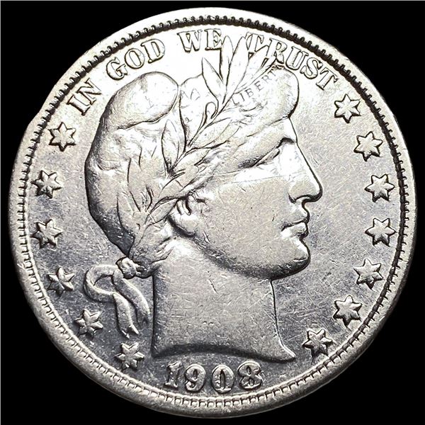 1908-S Silver Barber Half Dollar NEARLY  UNCIRCULATED