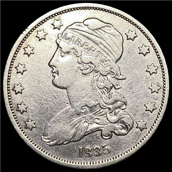 1835 Capped Bust Silver Quarter NEARLY  UNCIRCULATED