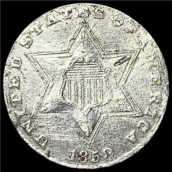 1858 Silver Three-Cent Piece HIGH GRADE
