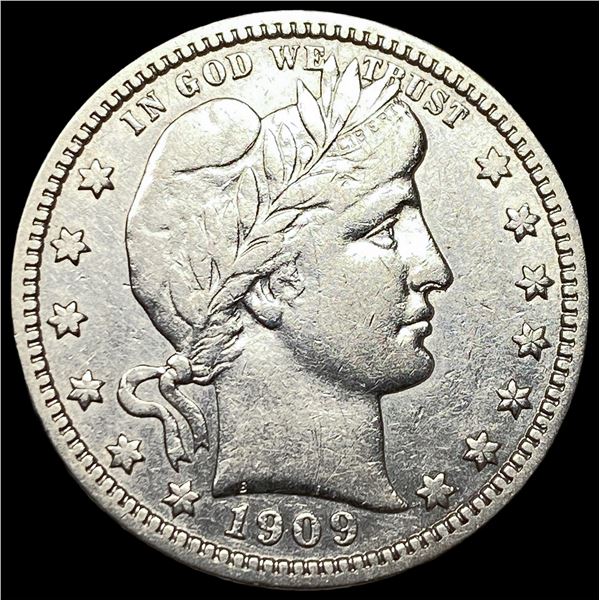 1909 Barber Silver Quarter CLOSELY  UNCIRCULATED