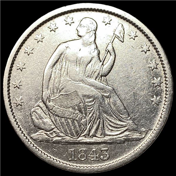 1843-O Silver Seated Liberty Half Dollar NEARLY UNCIRCULATED