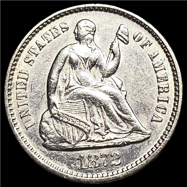 1872 Silver Seated Half Dime UNCIRCULATED