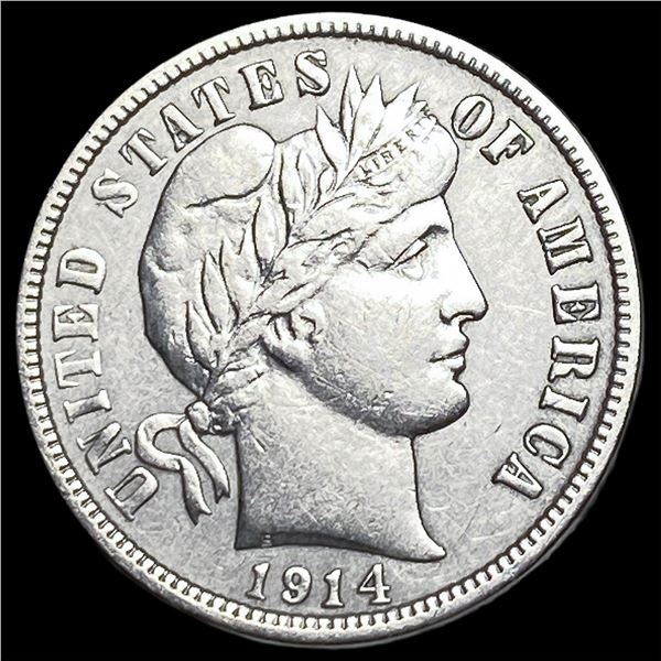 1914-D Silver Barber Dime NEARLY UNCIRCULATED