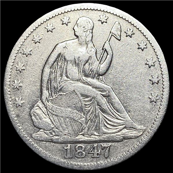 1847-O Silver Seated Liberty Half Dollar ABOUT UNCIRCULATED