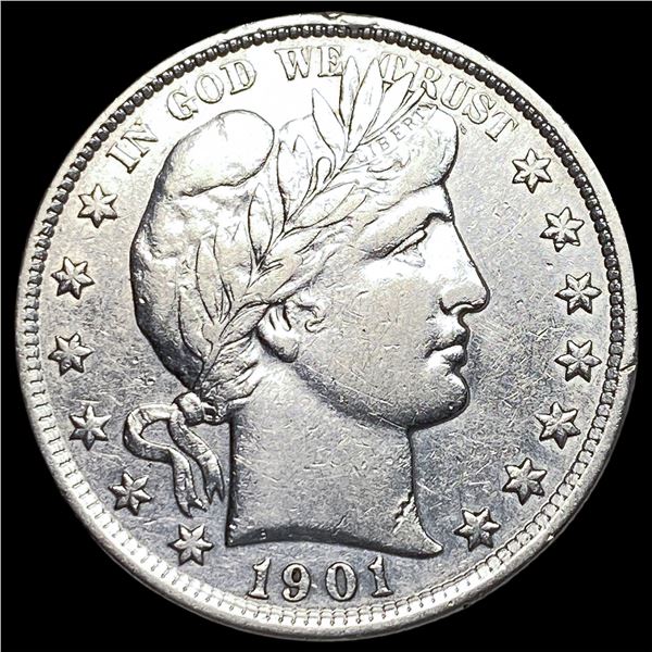 1901 Silver Barber Half Dollar CLOSELY UNCIRCULATED