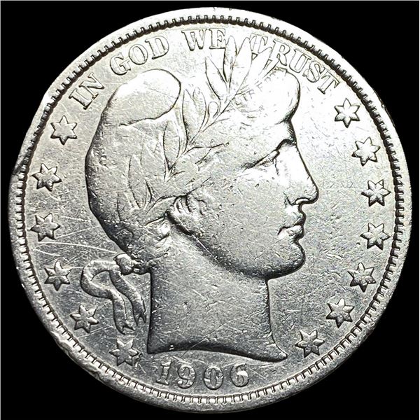1906 Silver Barber Half Dollar LIGHTLY CIRCULATED