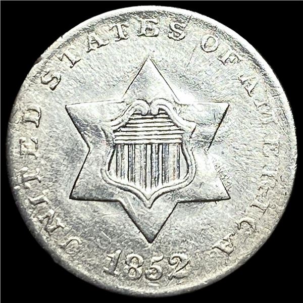 1852 Silver Three-Cent Piece ABOUT  UNCIRCULATED