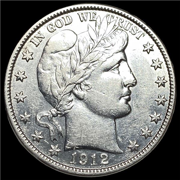 1912-S Silver Barber Half Dollar CLOSELY  UNCIRCULATED