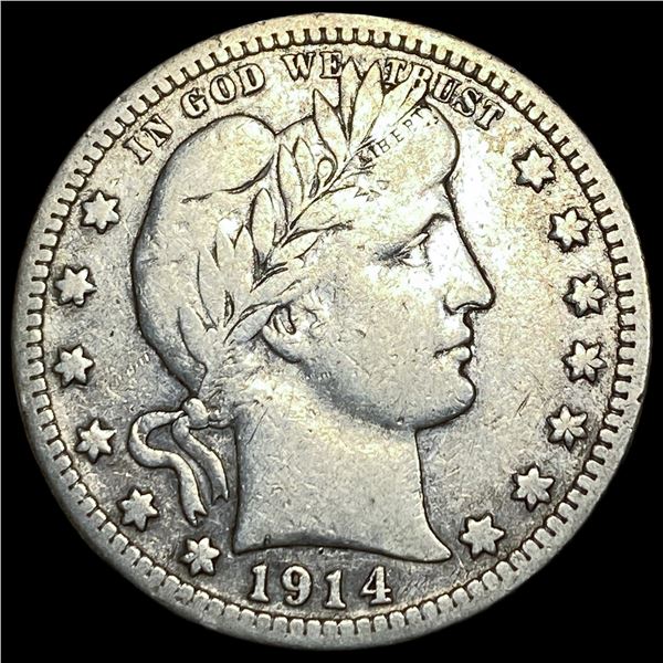1914-S Barber Silver Quarter LIGHTLY CIRCULATED