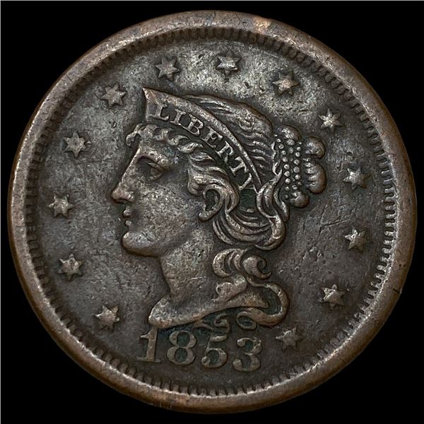 1853 Braided Hair Large Cent NEARLY  UNCIRCULATED