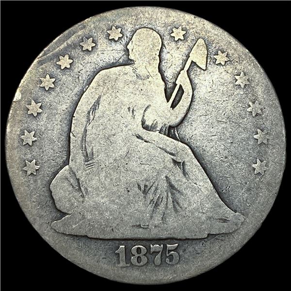1875-CC Silver Seated Liberty Half Dollar NICELY CIRCULATED
