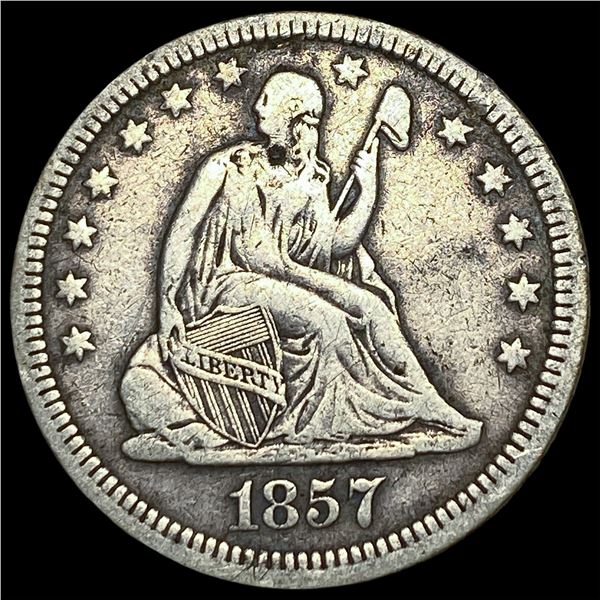 1857 Seated Liberty Quarter NEARLY  UNCIRCULATED