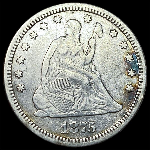 1875 Seated Liberty Quarter NEARLY  UNCIRCULATED