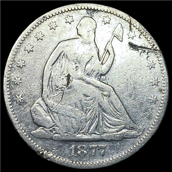 1877-S Silver Seated Liberty Half Dollar LIGHTLY CIRCULATED