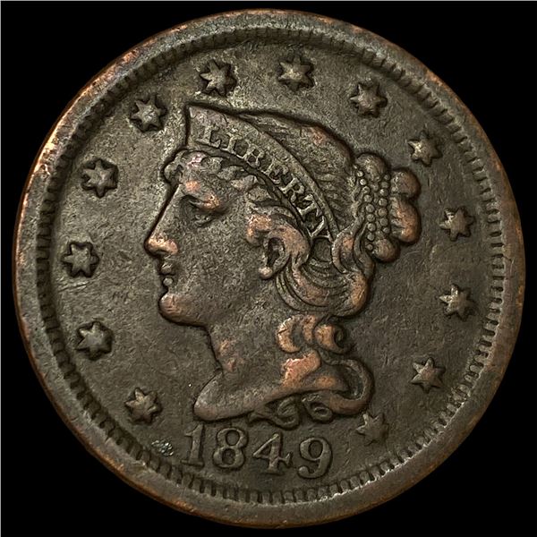 1849 Braided Hair Large Cent NEARLY  UNCIRCULATED