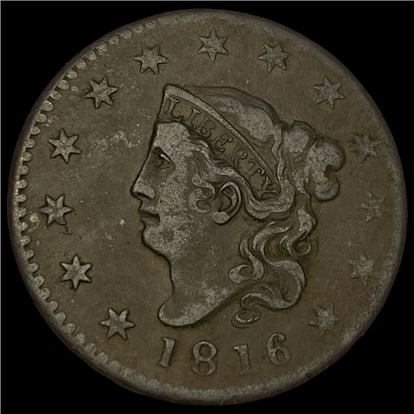 1816 Coronet Head Large Cent ABOUT  UNCIRCULATED